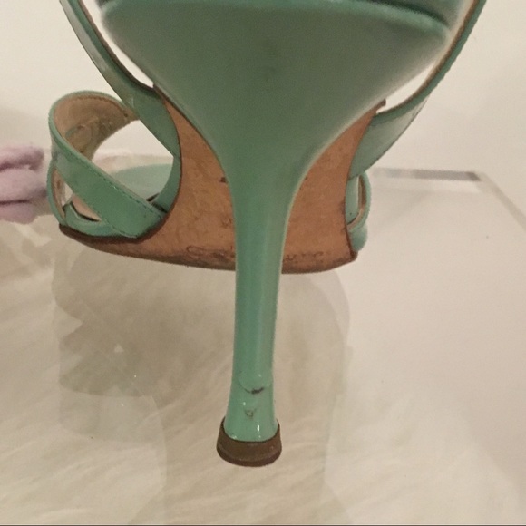 JIMMY CHOO PATENT LEATHER HIGH HEE SANDALS SZ 37.5 - Picture 5 of 8